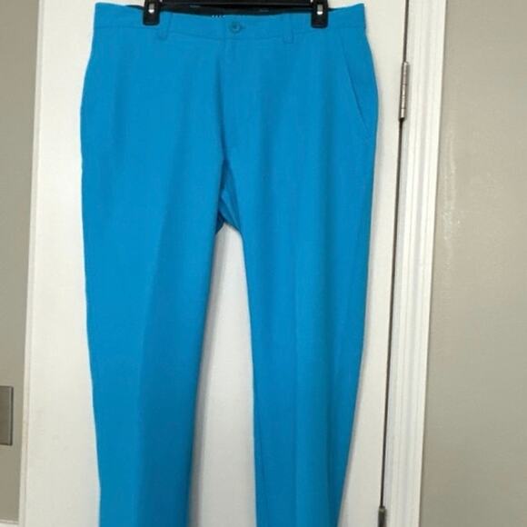 Matte Grey Wayfarer Golf Pants 34/30 Hawaiian Ocean Blue Performance Stretch New - Picture 3 of 11